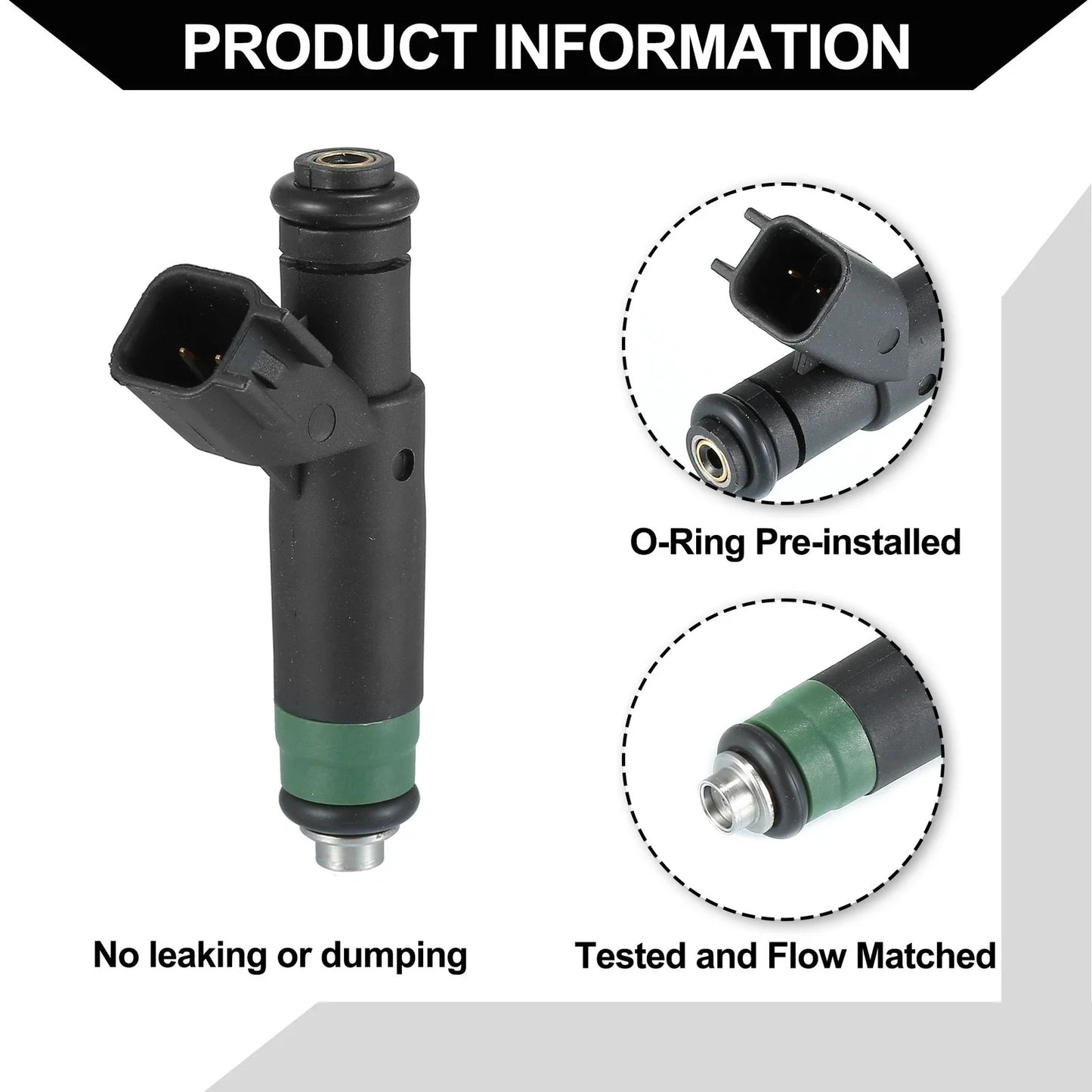 Fuel Injector for Dodge Ram 1500 2004-2007 4.7L Black 1 x Unit