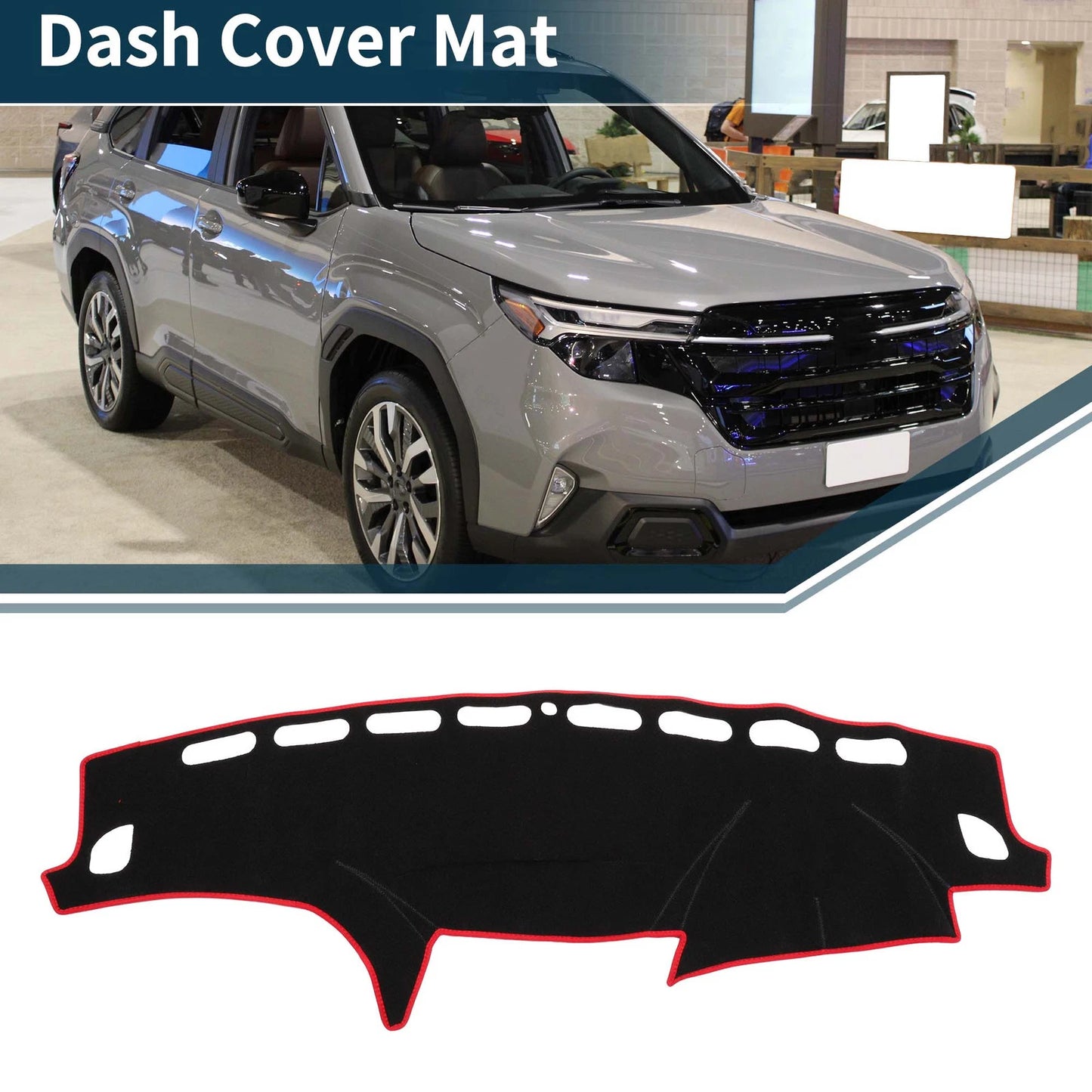 Dashboard Cover Mat for Subaru Forester SH (2007–2012) Black Red