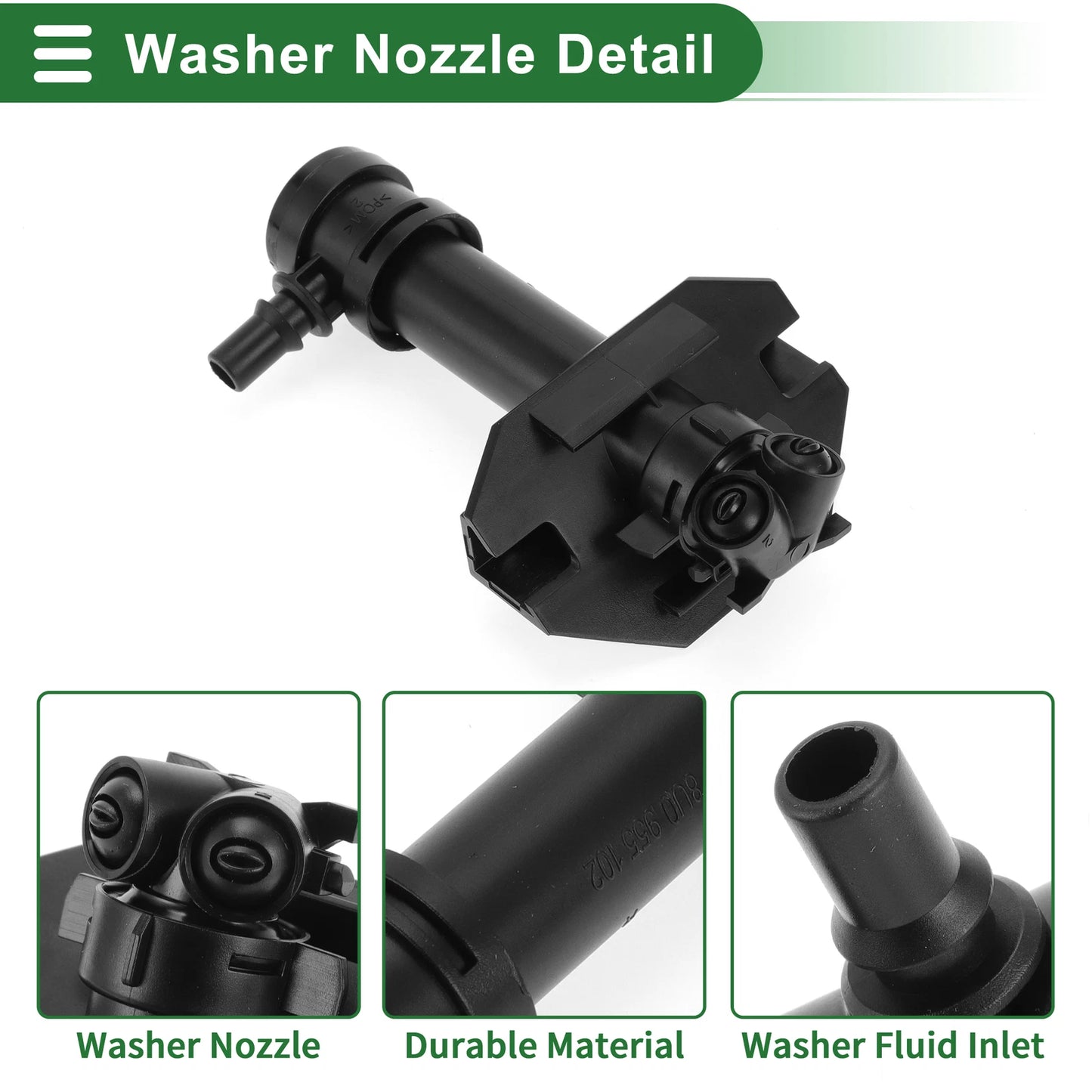 Front Passenger Side Headlight Washer Nozzle for Audi Q3 Quattro (2013) No. 8U0955102
