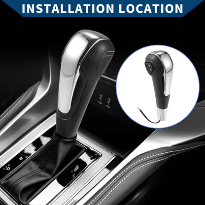 Automatic Gear Shift Knob for Chevrolet Aveo 2011-2017 Faux Leather Silver Tone