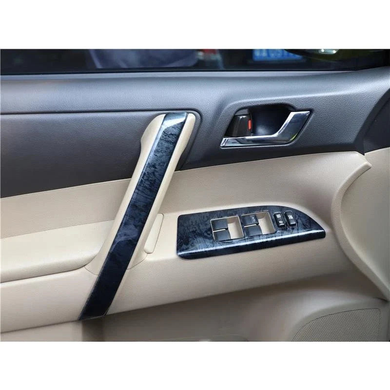 15Pcs Black Console Shift Panel Cover for Toyota Highlander (2008–2013)