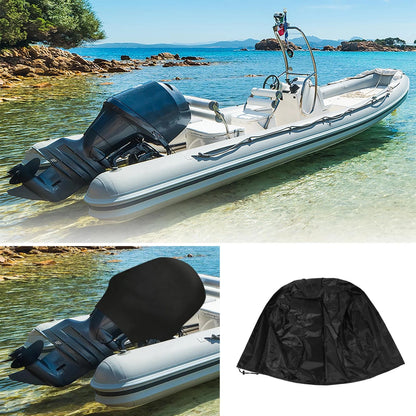 Boat Cover for Outboard Motor 15-30HP (210D Waterproof Oxford Cloth)