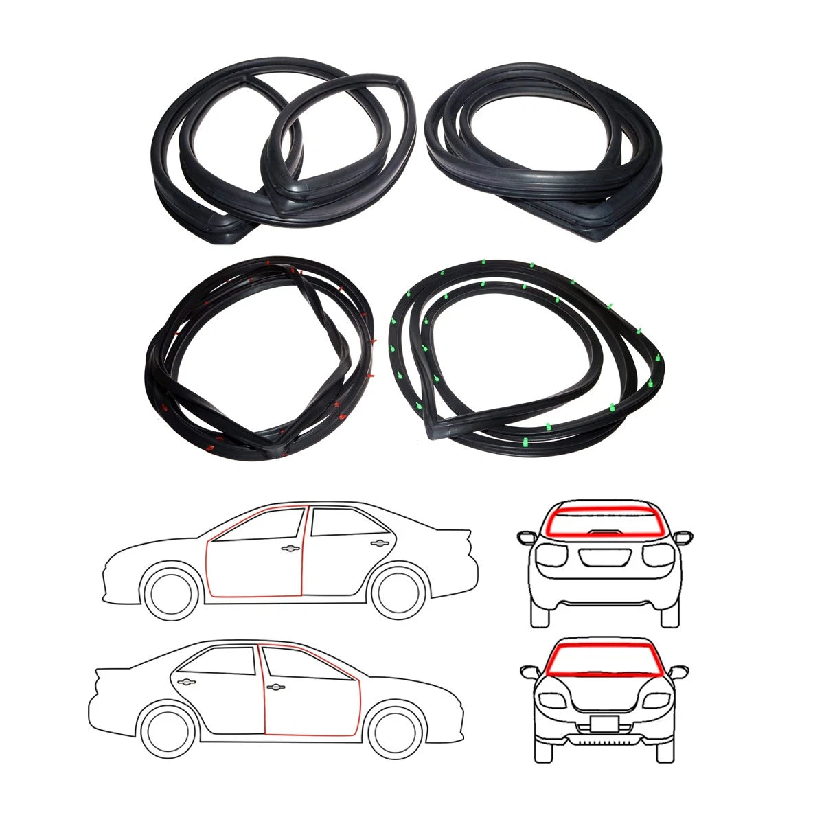 Complete Weatherstrip Set for Toyota Corolla 2D Coupe (1970–1974)