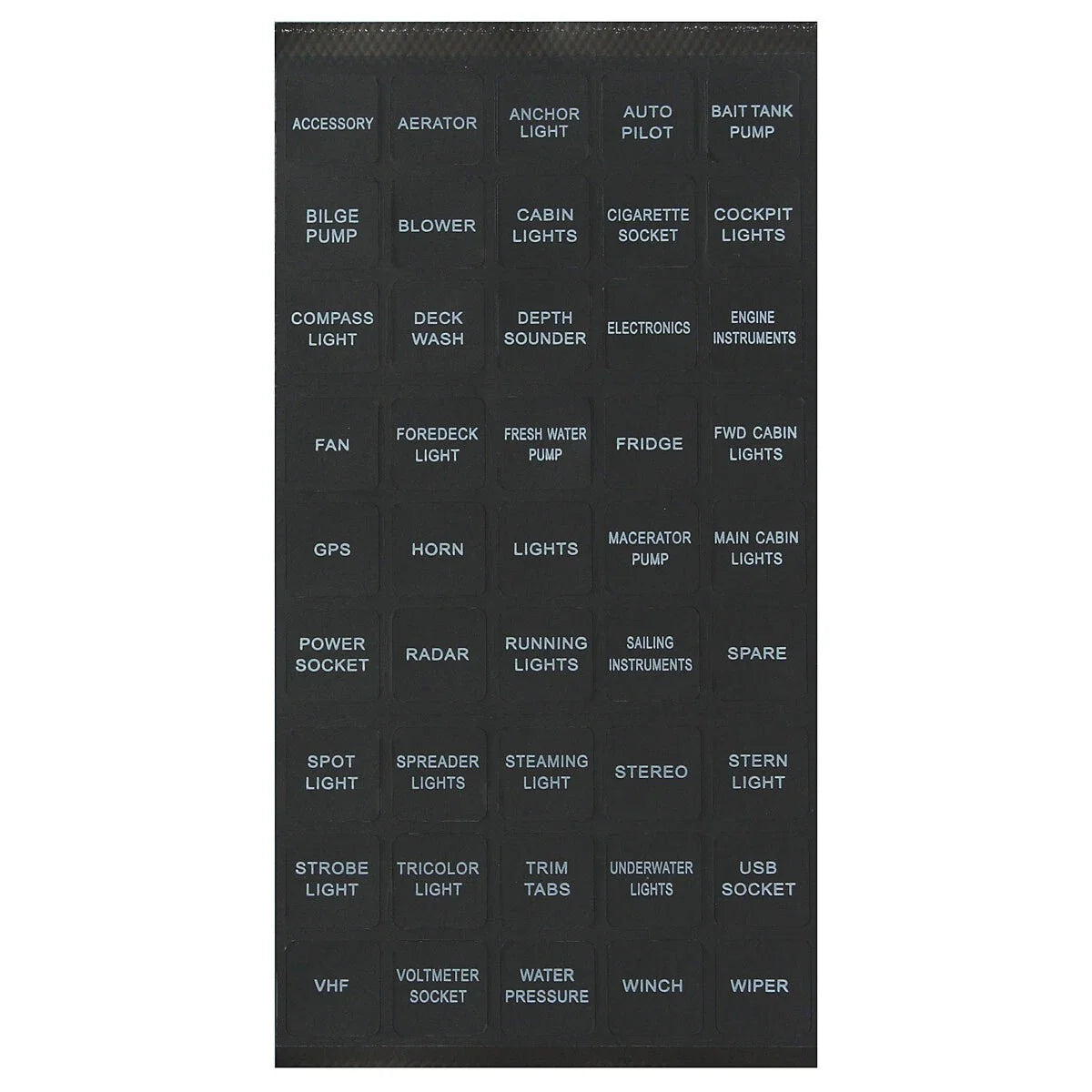 45pc Rocker Switch Label Decal Circuit Fuse Panel Sticker for Marine Boat