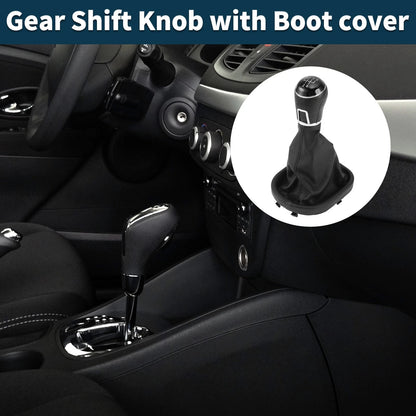 5 Speed Gear Shift Knob with Cover for Volkswagen Touran (2003–2010) Faux Leather