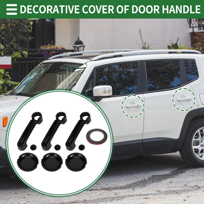 Set of 2 Exterior Door Handle Covers for Jeep Wrangler JK (2007–2017) ABS Black