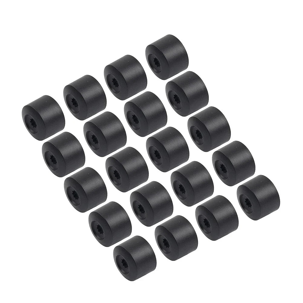 17mm Black Wheel Lug Nut Bolt Cover Caps 20Pcs for Volkswagen Golf, Passat, Beetle