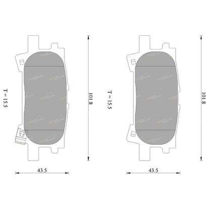 Set of 4 Rear Disc Brake Pads for Lexus RX330 (2004–2005)