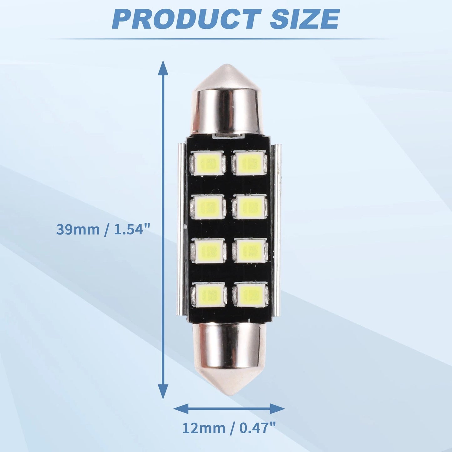 2X LED Dome Light Bulbs 39mm 2835 Chip White for Universal Fit