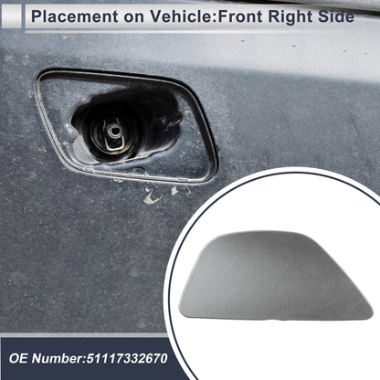 Front Right Washer Nozzle Cover Cap No. 51117332670 for BMW 535i GT (2014–2017) Grey