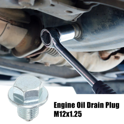 2 Pcs M12x1.25 Engine Oil Drain Plug Screw w/ Seal Ring for Lexus