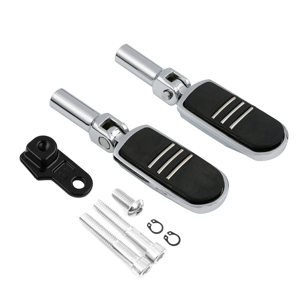 Chrome Rear Footpegs Mounts for Harley Softail FLS, FLSTSB (2012-2017, 2008-2011)