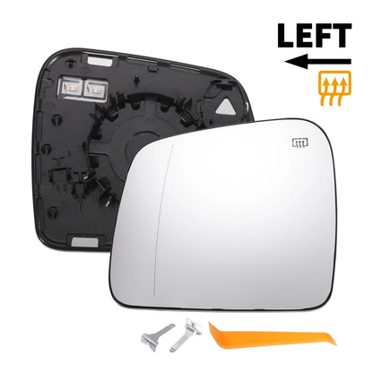 Left White Heated Mirror Glass for Jeep Grand Cherokee, Dodge