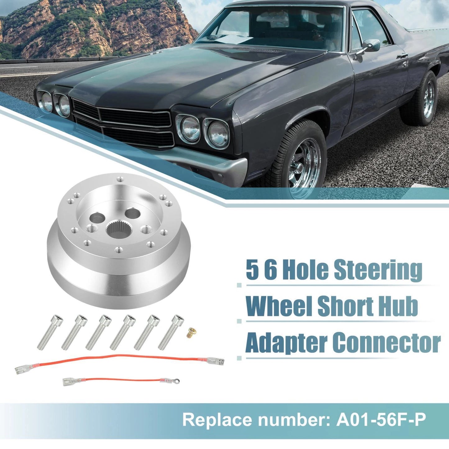 5 Hole Steering Wheel Short Hub Adapter for GM Chevy (T-Columns)