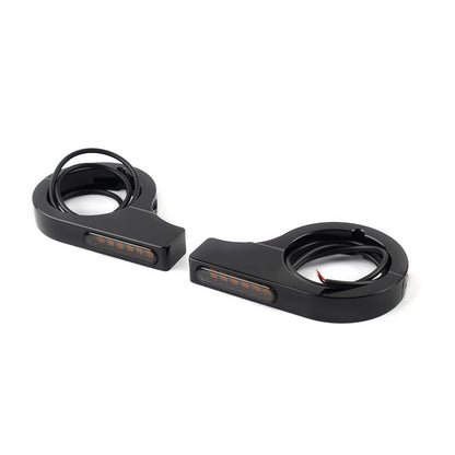 LED Fork Turn Signal Light Indicator for Kawasaki Harley (Black)