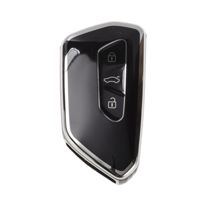 TPU Key Fob Shell Cover Case for VW Golf (2020–2023) 3 Buttons Black Silver Tone