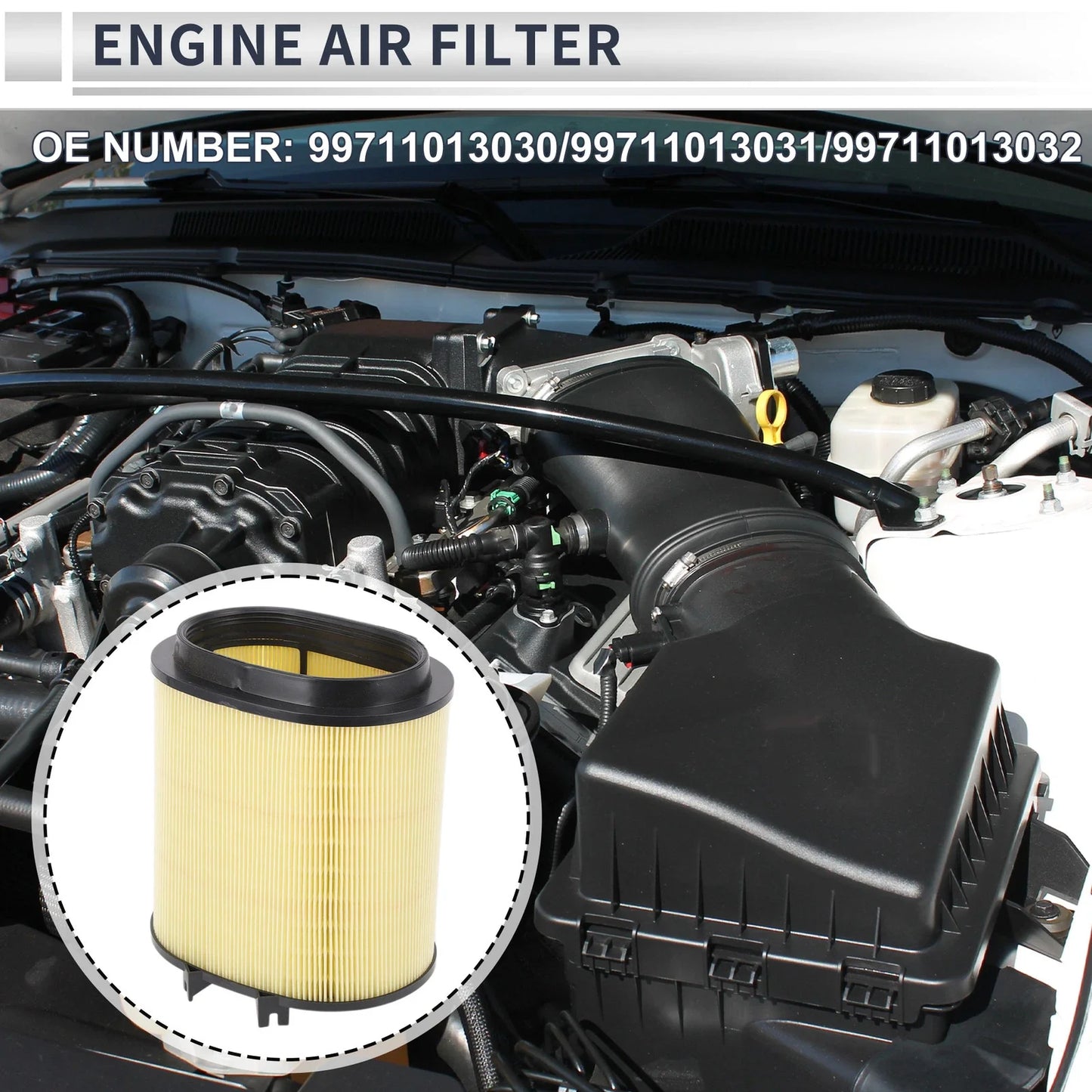 Car Engine Air Filter for Porsche 911 3.6L 3.8L (2009-2012) - 1 x Pc