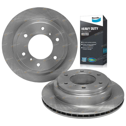 2x Rear Brake Rotors & Pads for Mitsubishi Pajero NM NP NS (2000-2008)
