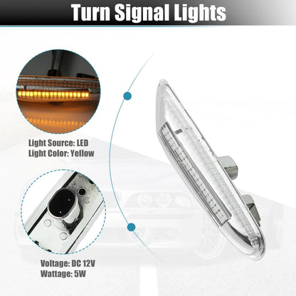 2X LED Side Marker Turn Signal Lights Yellow for BMW E46 E60