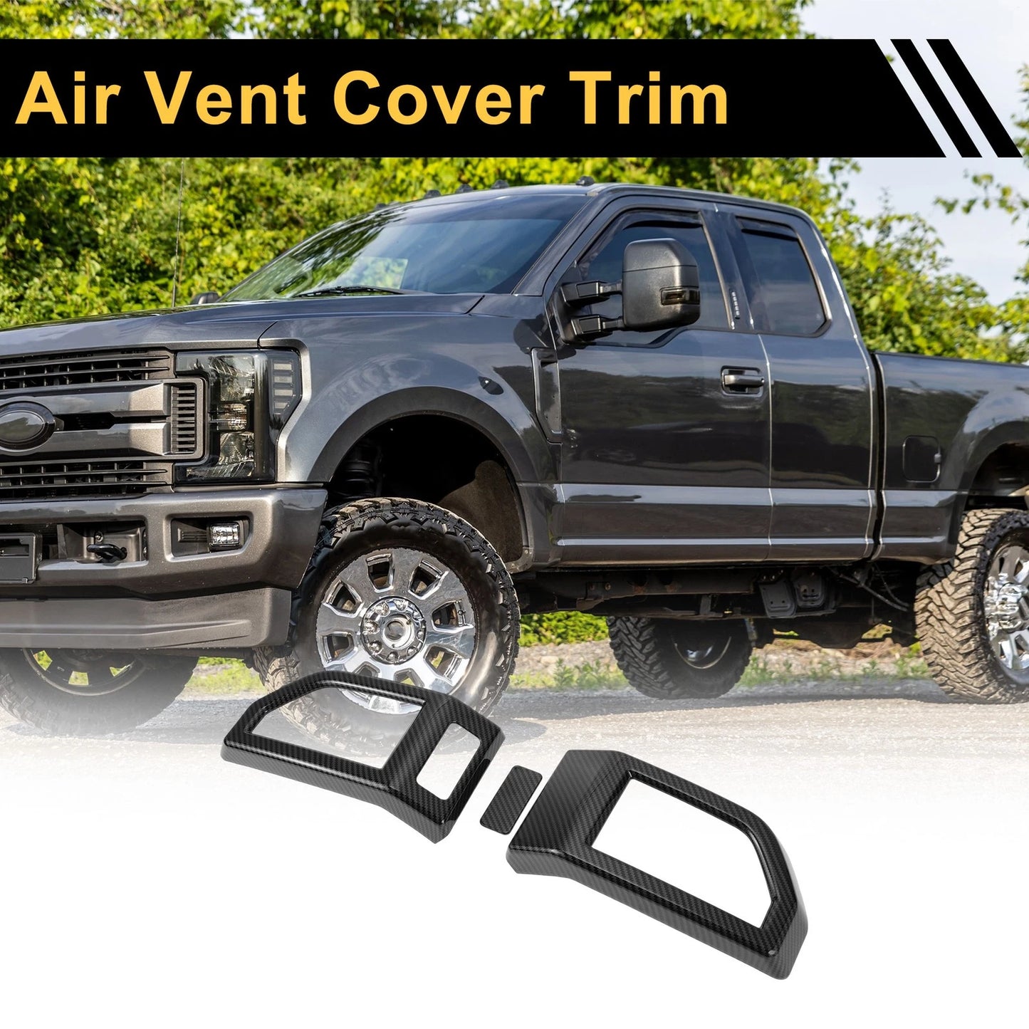 Set of 2 Carbon Fiber Pattern Air Vent Covers for Ford F-150 (2015–2020)
