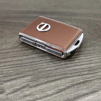 Leather Alloy Key Fob Case Cover Remote Keychain for Volvo XC90 XC60 S90 V90