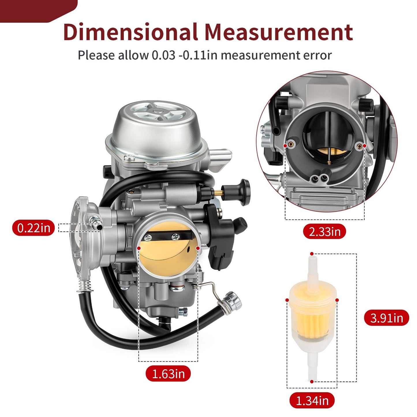 Carburetor & Fuel Filter for Yamaha YFZ450 (2012–2013)