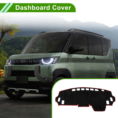 Dashboard Cover for Mitsubishi Delica Mini B34A B35A B37A B38A (Black Red Flannel)