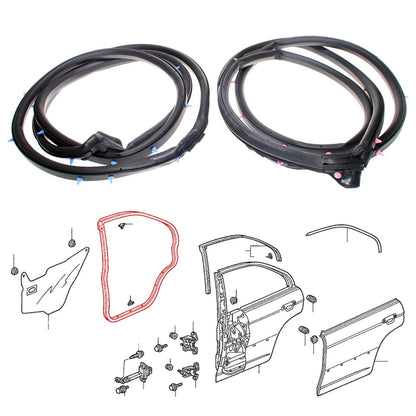 Rear Door Weatherstrip for Honda Civic Ferio Sedan (2001–2004)