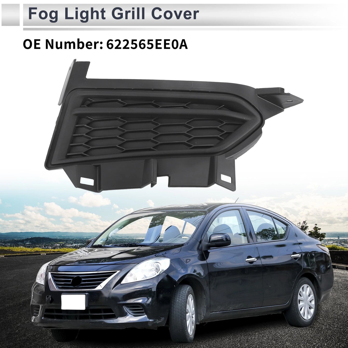 1 Pc Front Right Fog Light Grill for Nissan Versa (2020-2022)