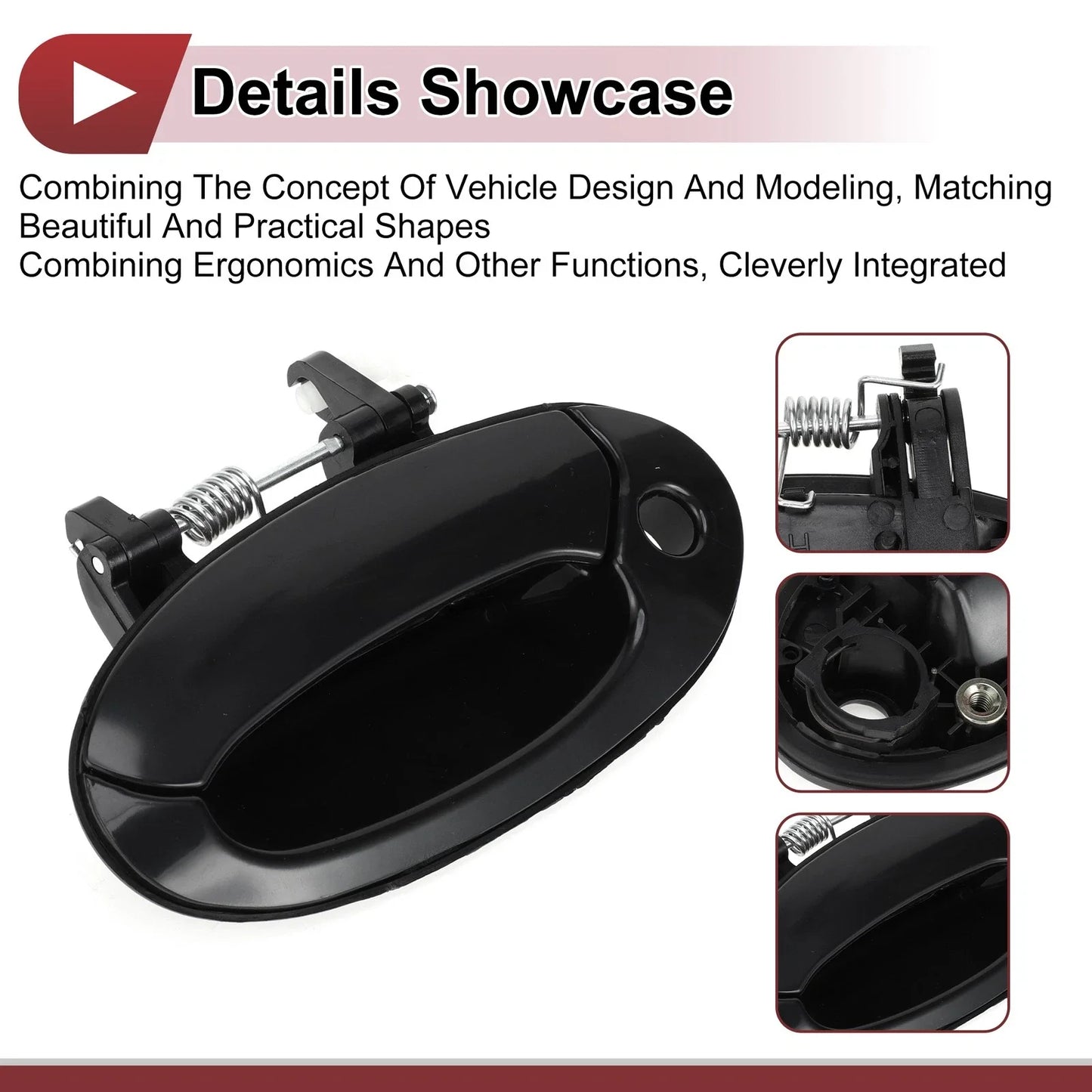 Exterior Door Handle for Hyundai Elantra Front Left Black ABS (2011-2016)