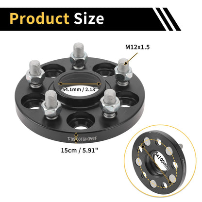 2 Pcs Wheel Spacers 5x100mm 54.1mm M12x1.5 for Toyota Land Cruiser (2003–2007)