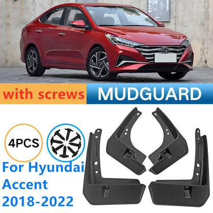 2 x Mud Fender Flaps Splash Guards for Hyundai Accent (2018–2022)
