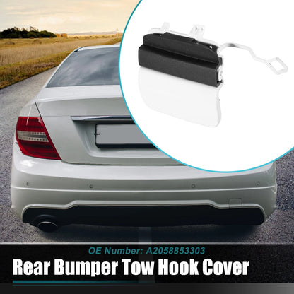 Rear Bumper Tow Hook Cover for Mercedes Benz C-Class (A2058853303) White