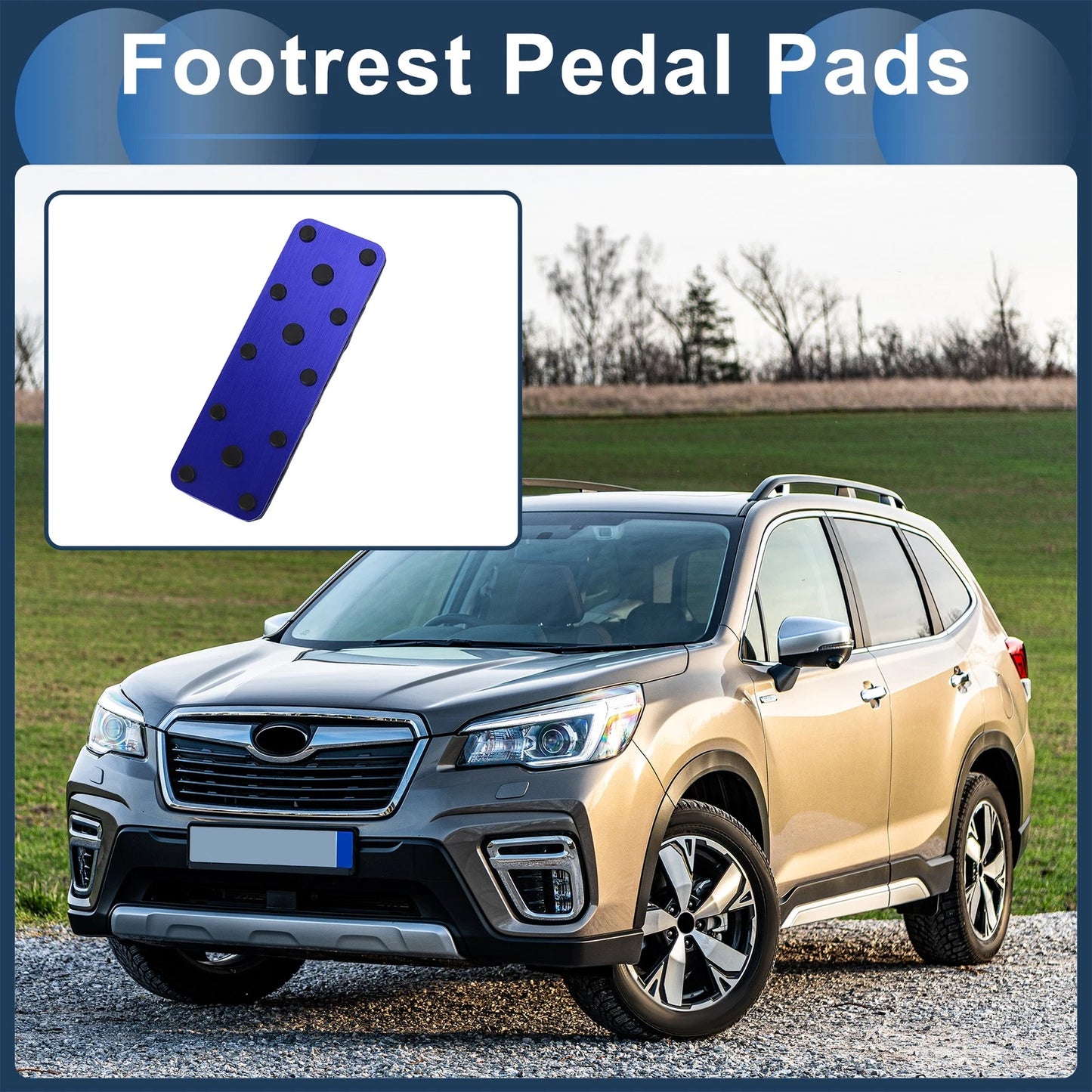 Footrest Pedals Cover for Subaru Forester (2003–2005) Aluminum Alloy Blue