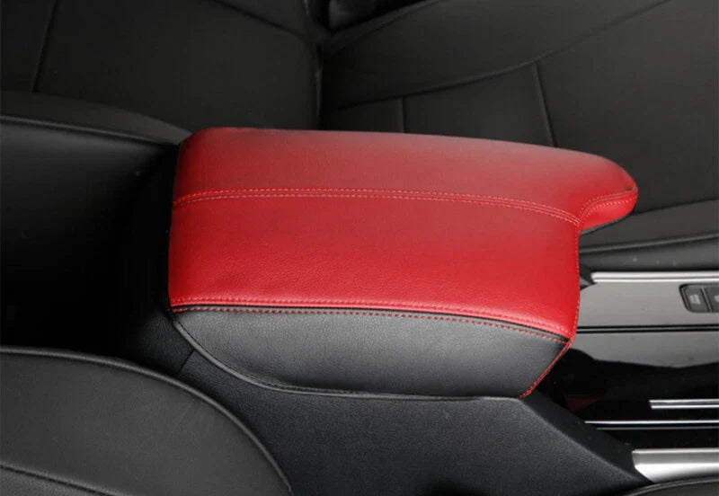 Red Leather Central Console Armrest Box Cover for Honda Accord (2014–2017)