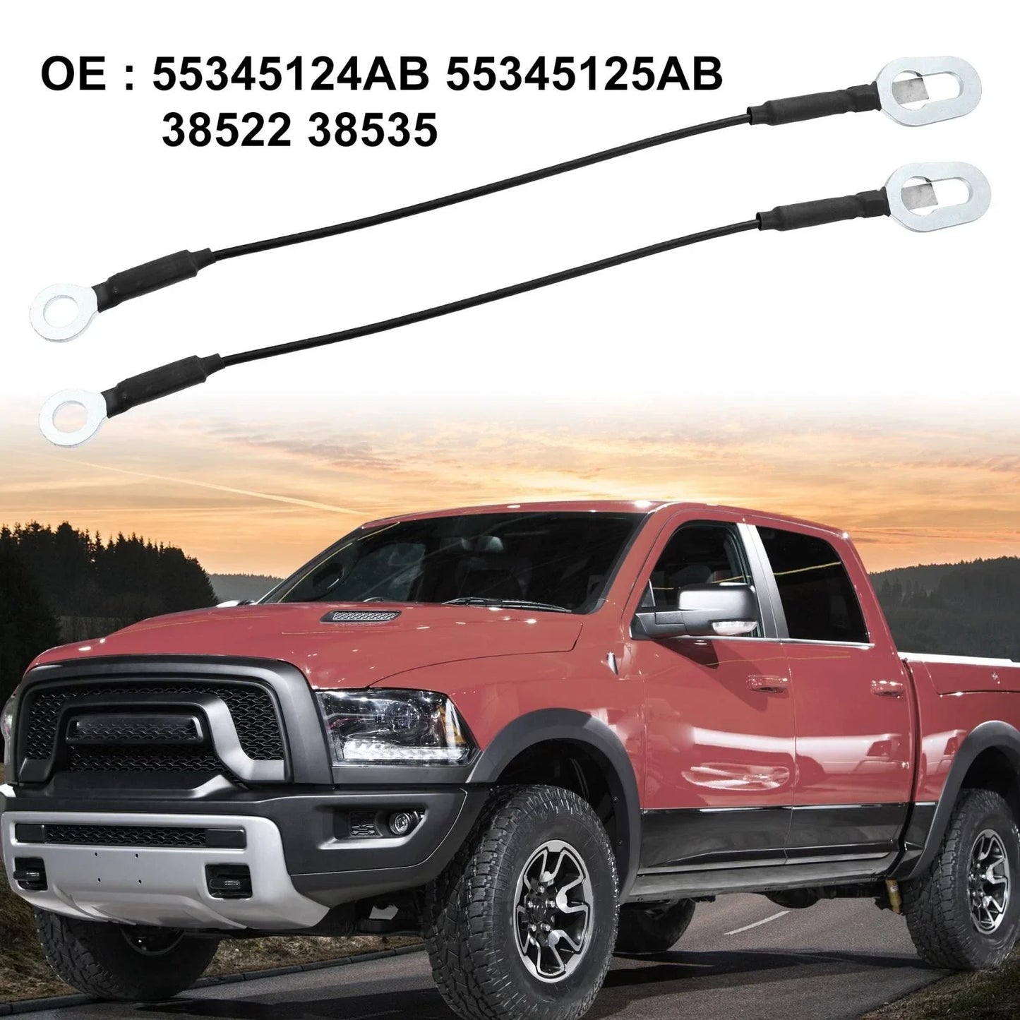 2 x Tailgate Cable Holders for Dodge Ram 1500 2500 (1994-2002)