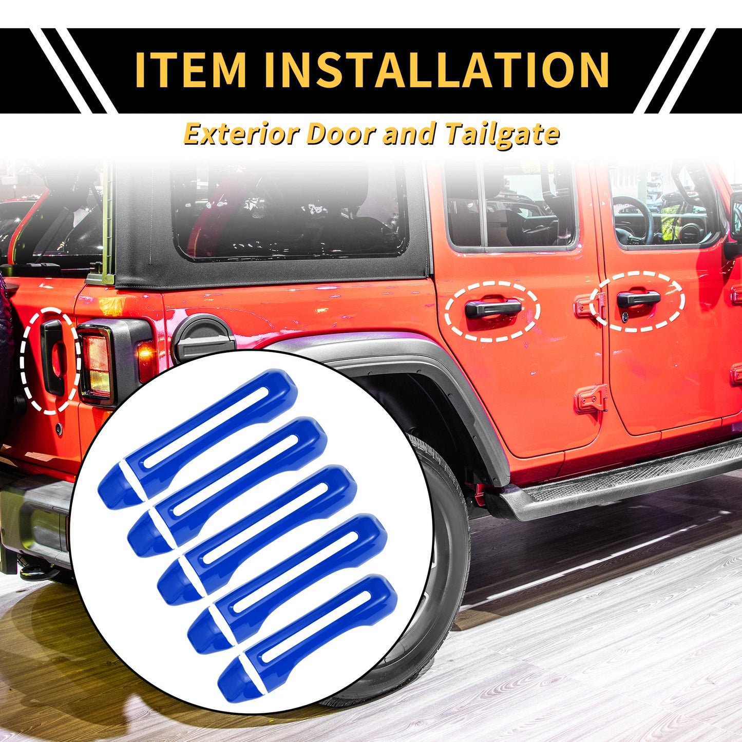 Set of 1 Door Tailgate Handle Cover for Jeep Gladiator JT (2020–2021) Blue