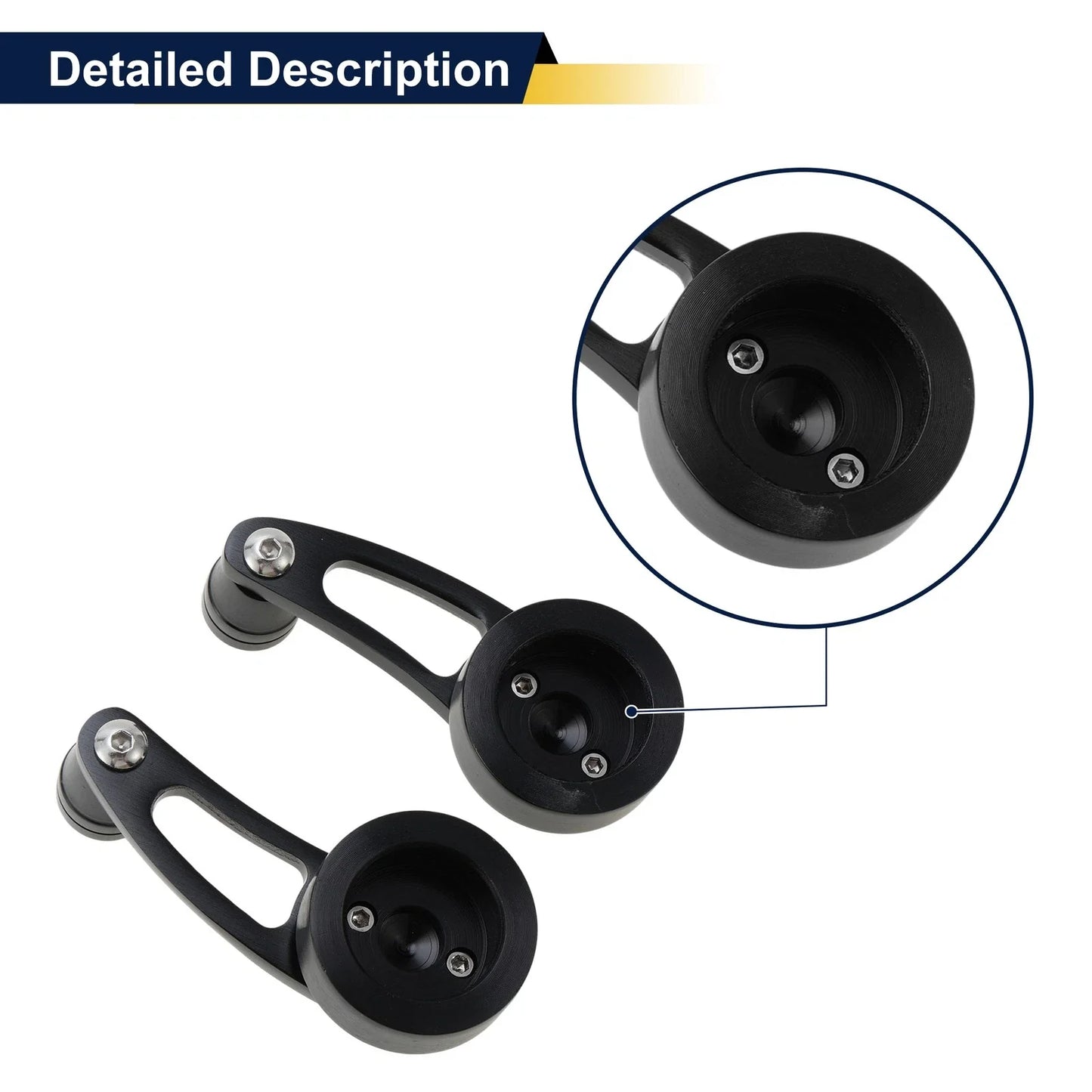 Car Door Window Crank Handle for Chevy, Ford, Chrysler - Black 1 Set