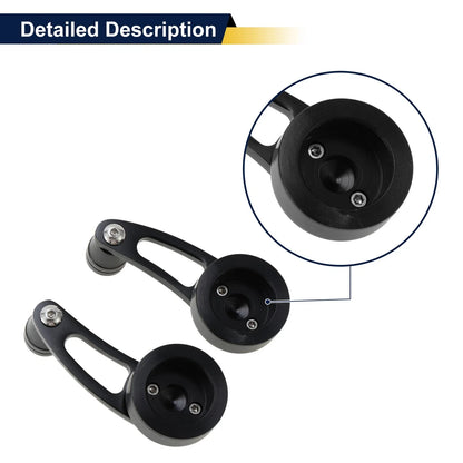 Car Door Window Crank Handle for Chevy, Ford, Chrysler - Black 1 Set