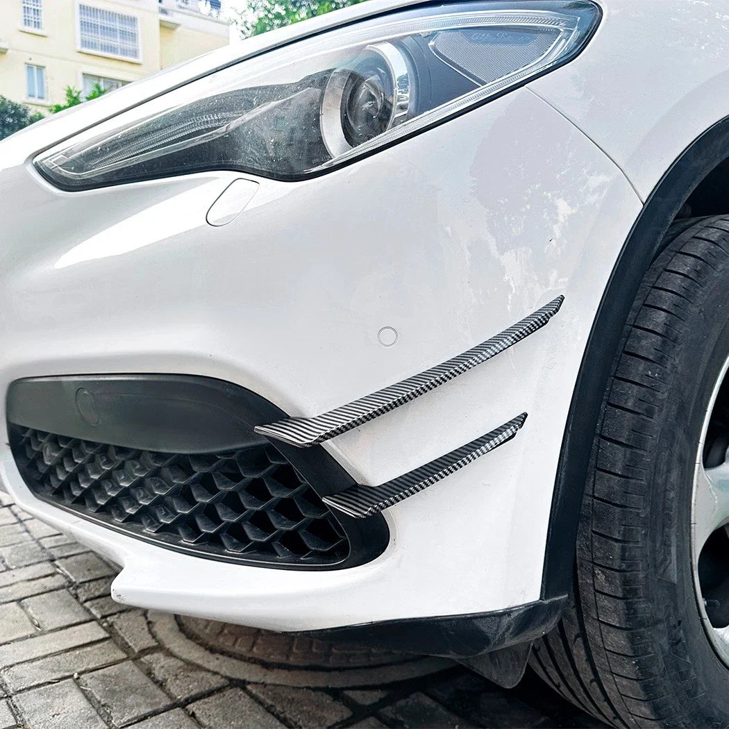 Front Bumper Side Fin Canards Splitter for Alfa Romeo Stelvio (2017–2025)