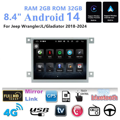 8.4'' GPS Navigation Head Unit for Jeep Wrangler JL/Gladiator (2018-2024)