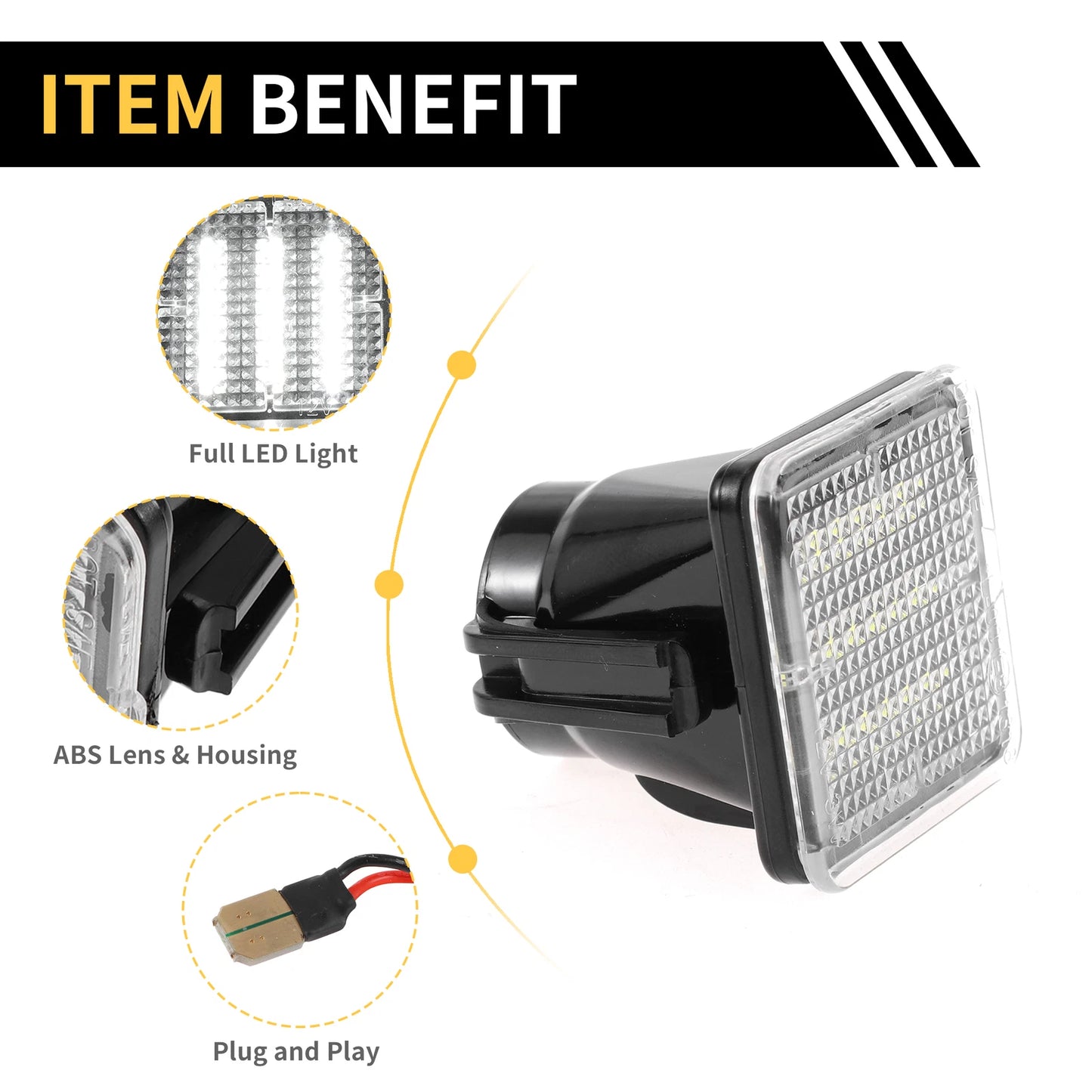 2X License Plate Light Tag Lamp for Toyota Tundra (2014–2019) Clear Lens