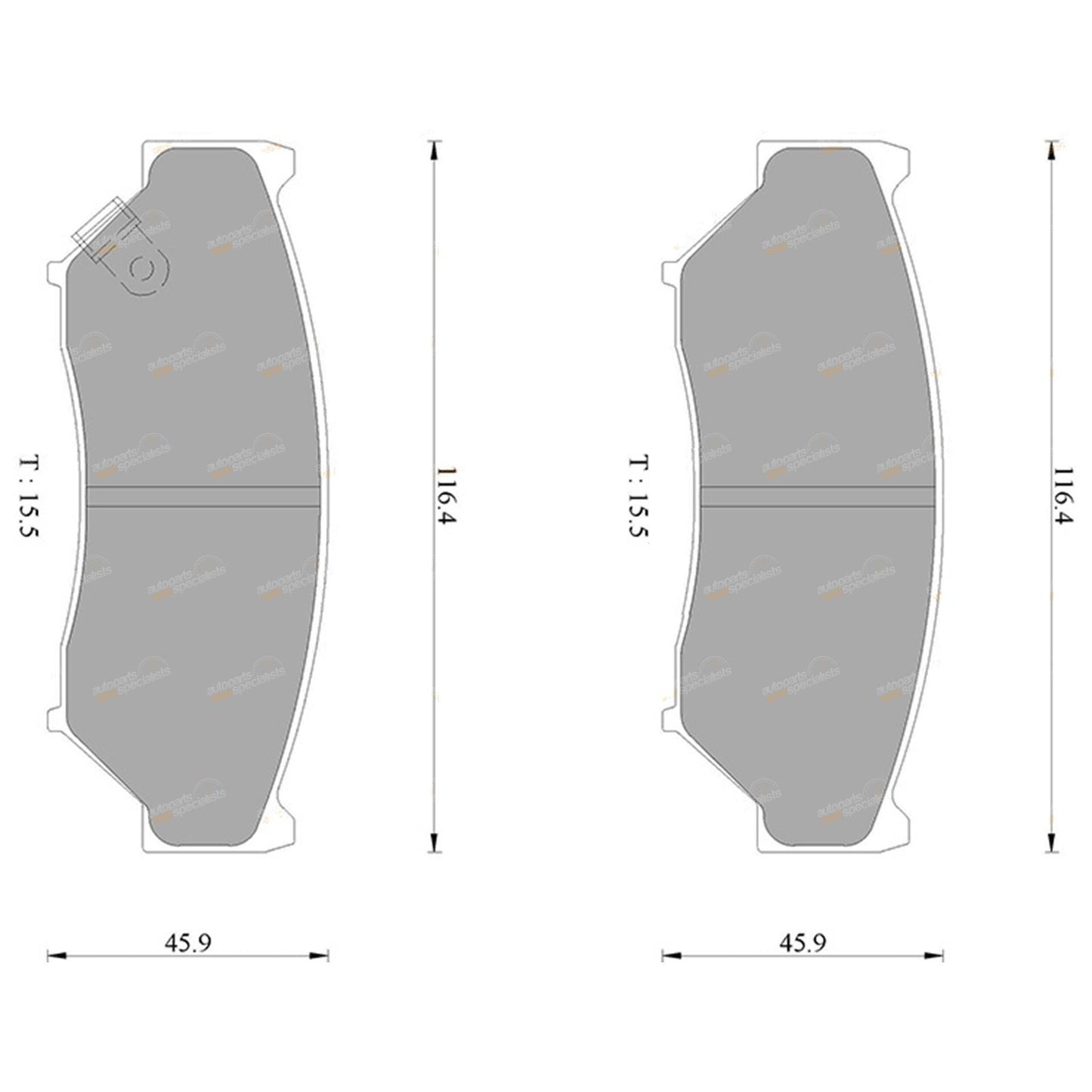 Set of 4 Front Disc Brake Pads for Suzuki Vitara (1997–2000)
