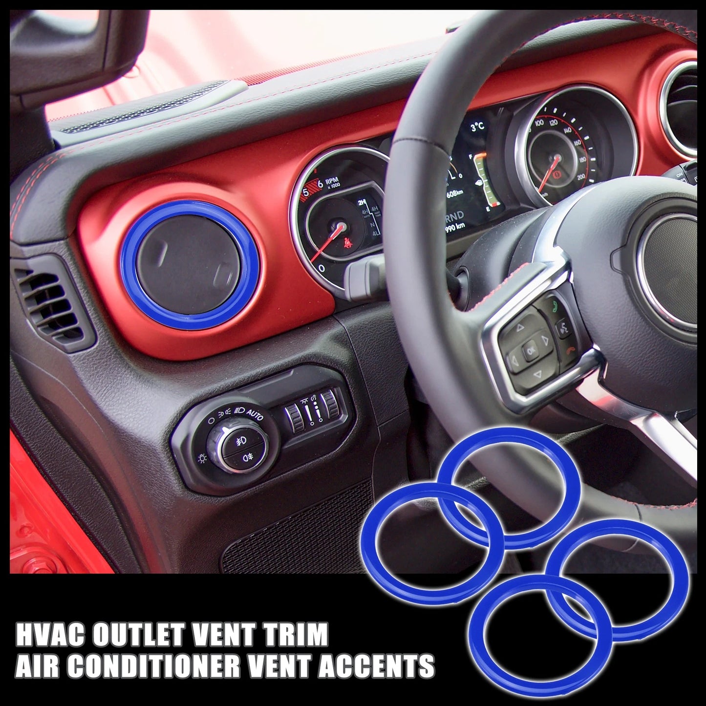 Set of 4 Outlet Vent Trim Accents for Jeep
