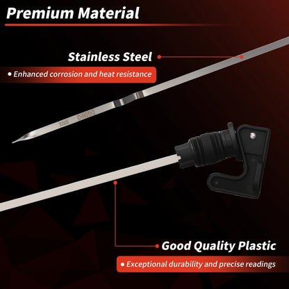 Oil Dipstick No. 24267668 for Cadillac Escalade 6.0L (2009–2013) Black Silver Tone