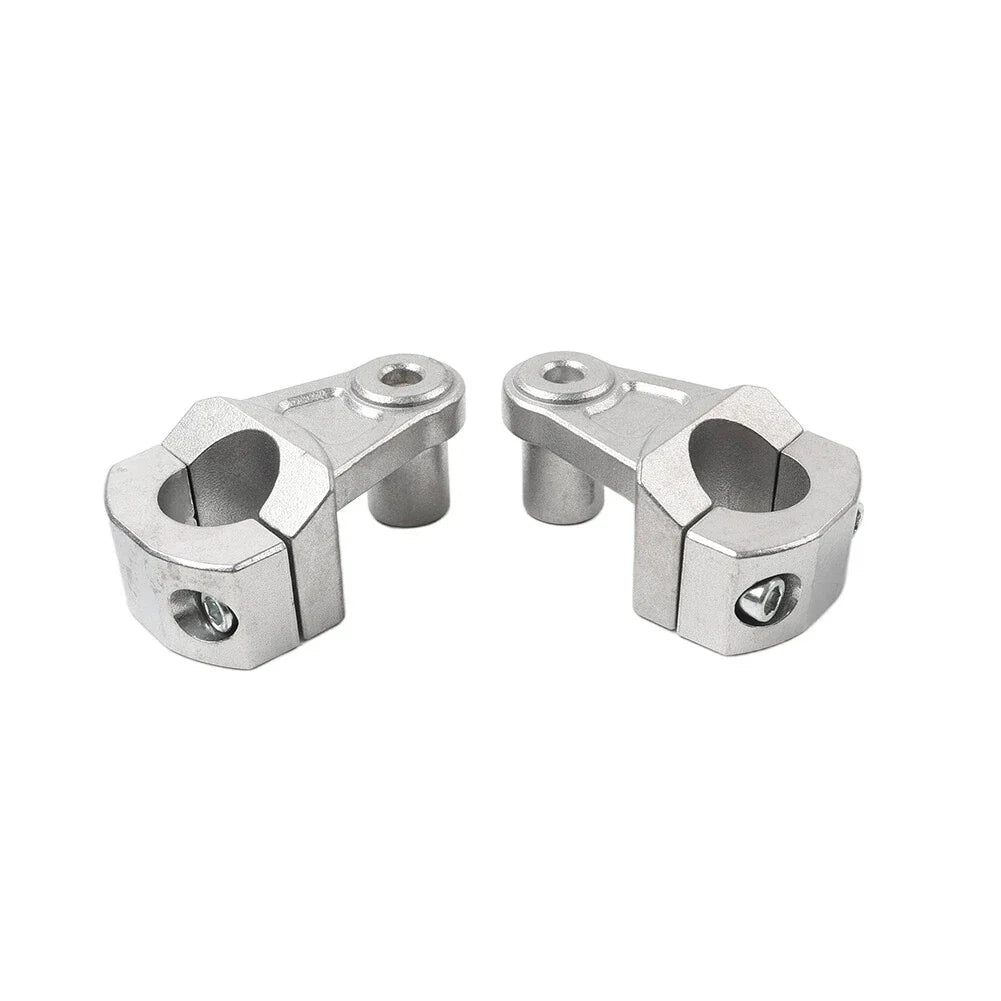 Silver Motorcycle Handlebar 7/8" to 1-1/8" Fat Bar Mount Clamps (Fits Most)