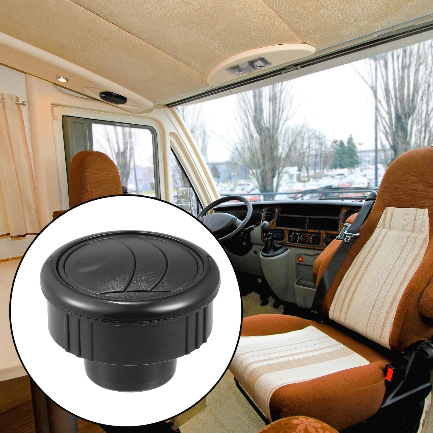 87mm Black AC Air Condition Vent Outlet for RV Bus Boat Yacht Caravan