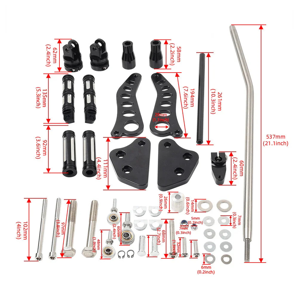 BLK Forward Controls Footpegs for Harley Dyna Low Rider (2000-2012)