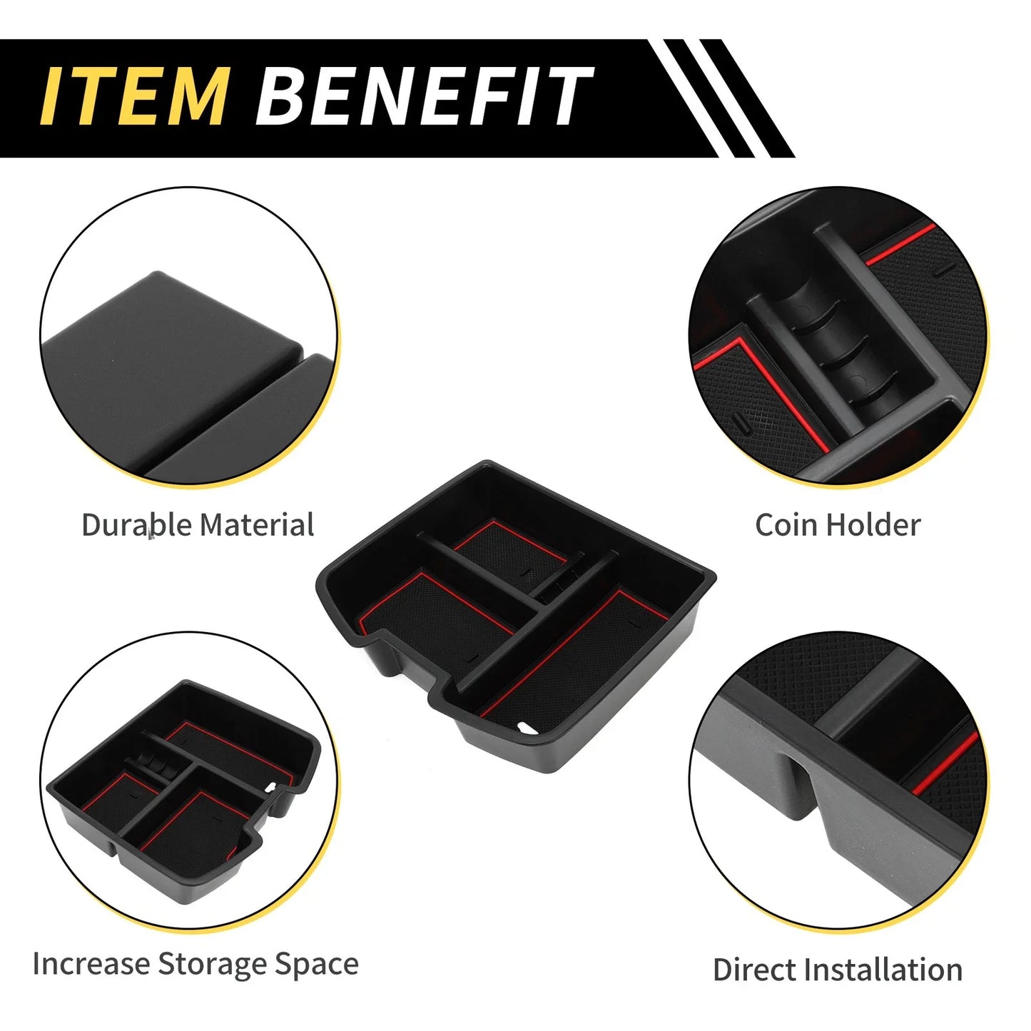 Center Console Organizer Tray for Chevy Silverado 1500 & GMC Sierra (2014-2023)