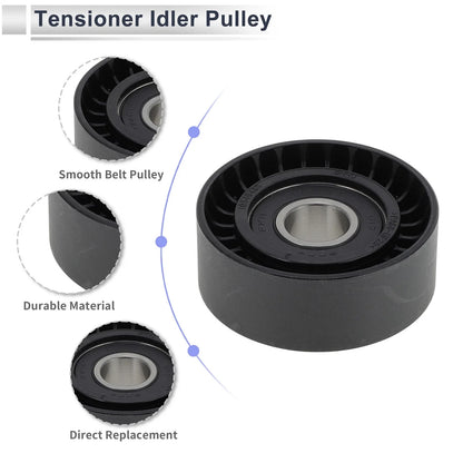 Drive Belt Idler Pulley for Porsche Cayenne (2011-2018) Black 1 x Piece